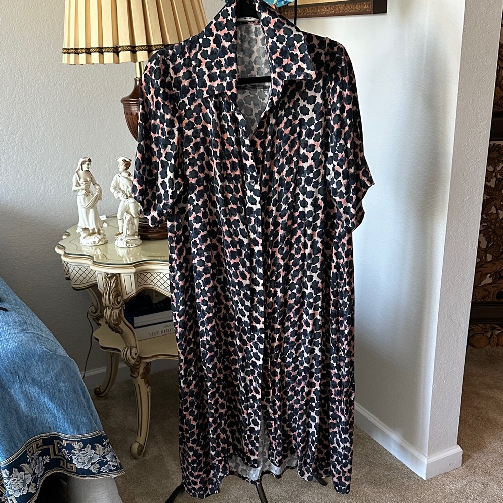 Elegant Black and Pink High Low Dress animal print